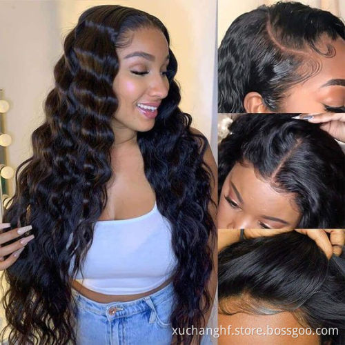 5X5/4X4 Closure Wig Prepluck Hairline Human Hair Wigs Deep Wave Natural Black Mink Virgin Brazilian Hair Lace Wigs